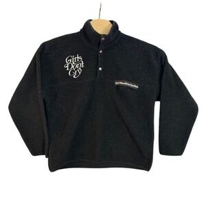 Human Made x Girls Don't Cry Black Sherpa Fleece Pullover Snap Mock Neck L